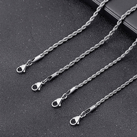Collier Ras-de-Cou Torsadé en Acier Inoxydable Plaqué Or 18K, Chaîne Gourmette de Gros, Bijoux de Dubaï, Maillons 2.5MM 3MM, Longueur Personnalisée