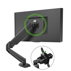Nouveau support d'écran d'ordinateur 27 pouces en aluminium noir avec ressort à gaz, rotation 180°, <span class=keywords><strong>interface</strong></span> USB, inclinaison 90°, VESA 75/100, charge 8 kg - Product Image 2
