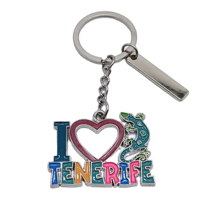 Llavero personalizado de lagarto de metal para España, Islas <span class=keywords><strong>Canarias</strong></span>, Fuerteventura, Gran Canaria, Lanzarote, Tenerife, recuerdo - Product Image 1