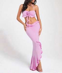 الشارع الشهير فريد الخريف الربيع تصميم مثير عارضة طويلة الأكمام مصغرة تنورات جينز فساتين بلوزة الجينز التنورات النسائية فساتين عارضة - Product Image 6