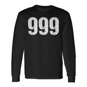 Camiseta de manga larga para niños con número espiritual de ángel de numerología 999, estilo bohemio, cuello redondo pequeño - Product Image 1