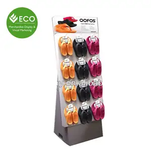 ECO Customized Retail Store Beach Accessories Slipper Display Stand Cardboard Flip Flop Display Rack For Sandal Store