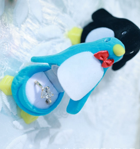 YUANQI Cute Solid Velvet <strong>Penguin</strong> Shape Bow Tie Installation Embossed Printing Children's Day Gifting <strong>Jewelry</strong> Packaging <strong>Box</strong> - Product Image 5