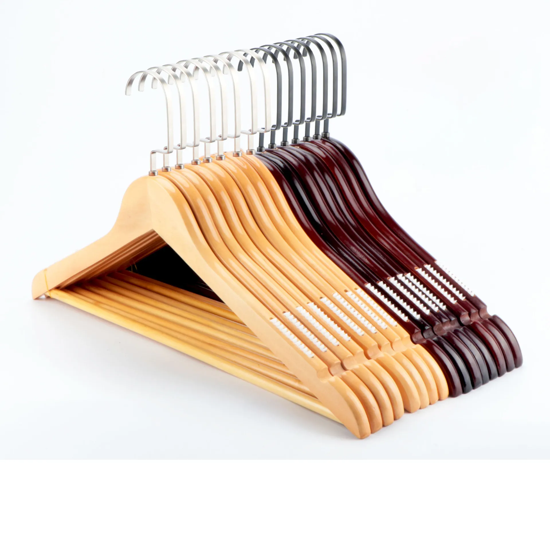 SY1W241 Natural Wooden Clothes Storage Hangers No Slip No Deformed Wardrobe Hanger Coat Trousers Clothes Hanger