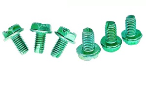 Green Zinc Plated Steel Metric Pan Head <b>Screw</b> Class 8.8 Standard Thread - Product Image 2