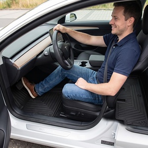 Ensemble complet de tapis de sol de voiture en TPE écologique 5D, imperméables, en caoutchouc, pour Tesla Model 3, antidérapants, faciles à nettoyer - Product Image 2