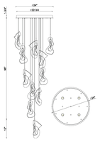 Lustre moderne minimaliste sur mesure pour escaliers intérieurs, villa, salon, salle à manger, verre LED, suspension multi-gouttes, dimmable, haut