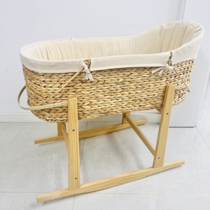 Panier de Moïse <span class=keywords><strong>en</strong></span> bois de hêtre massif <span class=keywords><strong>en</strong></span> gros, berceau à bascule, design moderne, pour le sommeil et le transport des bébés, tailles personnalisées pour les nouveau-nés - Product Image 5