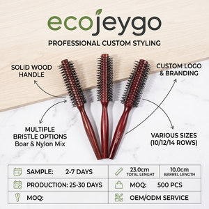 Nova Escova de Cabelo Cilíndrica de Madeira com Cerdas de Javali para Cabelos Longos, Curtos, Cacheados e Lisos, para Secagem, Modelagem e Cachos, para Mulheres, Homens e Crianças - Product Image 4