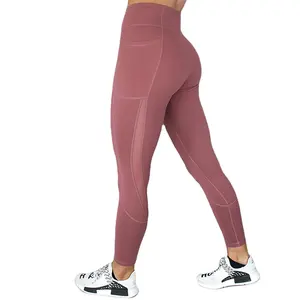 Atacado roupas de fitness para mulheres, collants de corrida com cintura alta e malha personalizada, fabricante/atacado