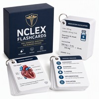Cartes flash d'infirmière NCLEX RN personnalisées imprimées, service d'impression en gros de jeux de cartes OEM sur pharmacologie et pathologie