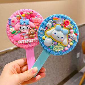 Cartoon Cream <b>Clay</b> Mirror Craft <b>Kit</b> For Kids Girls 7-12y Plastic Handheld Makeup Mirror DIY Toy - Product Image 3