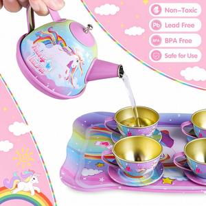 Ensemble de jeu de cuisine pour enfants, thème licorne, pour petites filles, idéal pour les fêtes de princesse et les goûters - Product Image 5