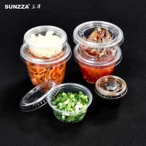 Sunzza nước tương món ăn 2oz trong suốt dùng một lần nước sốt nhựa bao bì Deli nước tương cup với bản lề Nắp - Product Image 2