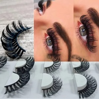 Extensions de cils en fibres naturelles, emballées sur mesure, faites à la main, longues, spectaculaires, effet 3D, en vison artificiel, populaires