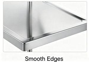 Commercial Heavy Duty 3‑Tier <b>Kitchen</b> Service Trolley,Stainless Steel Rolling Storage Utility Cart for Catering <b>Kitchen</b> <b>Equipment</b> - Product Image 5