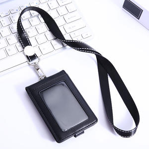 מותאם אישית בעל שם תג עור יוקרתי 5 חריצים נסיעות בעל כרטיס id עבודה עם lanyard - Product Image 3