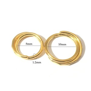 Anneaux de nez et boucles d'oreilles en acier inoxydable avec zircon géométrique incrusté, serti en canal, bijoux de piercing, cadeau - Product Image 2