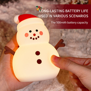 Bán buôn giáng sinh <span class=keywords><strong>Snowman</strong></span> Silicone ánh sáng ban đêm USB sạc trẻ em xách tay <span class=keywords><strong>LED</strong></span> bàn đèn phòng ngủ trang trí quà tặng - Product Image 5