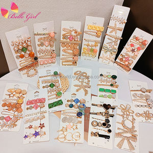 Belleworld оптовая продажа «Гладиатор» с ремешками ложка ножницы fishbone заколки модная Женская Корейская обувь; Со стразами; С бантом и цветочным рисунком для девочек заколки для волос комплект - Product Image 1