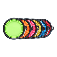 Bol de nourriture pour animaux de compagnie en silicone portable, pliable, pour voyager, bol d'eau pour animaux de compagnie, pour petits chiens, bol pliable pour chien
