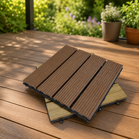 Dalles de terrasse en WPC modernes carrées brossées 300x300mm, imperméables, pour balcon et terrasse