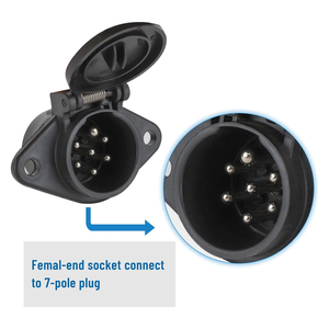 Adaptateur de prise de remorque européenne robuste 24V Type N 7 broches en nylon argenté pour voiture, Heyue A13RS, pour véhicules à hayon, bateaux et camions - Product Image 4