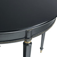 Table de console moderne pour entrée, design incurvé, noire, demi-lune, avec plateau pliable