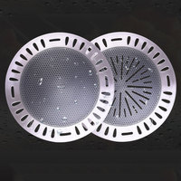 Plaque de cuisson ronde en acier inoxydable pour barbecue coréen commercial de 295 mm, fournie par l'usine, grille de barbecue antiadhésive