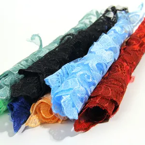 Factory Directly Sale Coloured Embroidery Flower Lace Applique For Garment