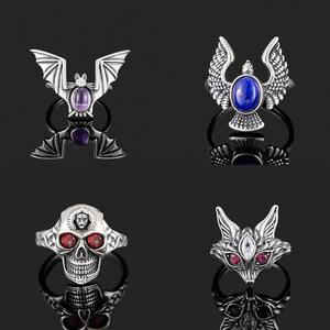 خاتم أحجار كريمة طبيعية S925 ترصيع من الفضة الإسترليني عتيق للنساء والرجال هدية خاتم قابل للتعديل - Product Image 1