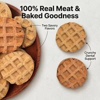 Friandises à mâcher pour chiens, riches en protéines et en collagène, au poulet et au saumon, pour un soin buccal durable, en forme de gaufre