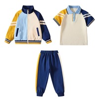 Conjunto Deportivo Escolar de 3 Piezas Personalizado al por Mayor, Uniforme Preppy de Primavera y Otoño para Jardín de Niños y Primaria