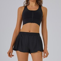 Ensemble de sport personnalisé sur mesure pour femme : ensemble de yoga ajusté avec soutien-gorge de sport à dos croisé zippé et short cycliste pour la course