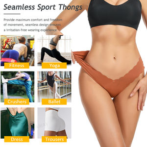 Бесшовные женские трусики Green Envoy с лазерной резкой, из ледяного шелка, с волнообразным кроем, индивидуальный пошив, Ropa Interior Mujer - Product Image 3