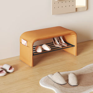 <span class=keywords><strong>Armoire</strong></span> à chaussures moderne en cuir rembourré avec cadre en fer et rangement - Product Image 4