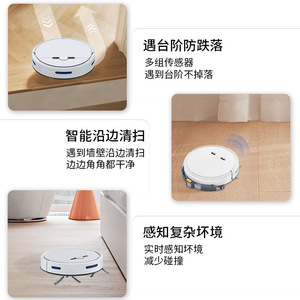 Aspirateur robot avec fonction de balayage, aspiration et lavage, navigation aléatoire, autonomie de la batterie de 61 à 120 minutes, couleur blanc et noir - Product Image 3