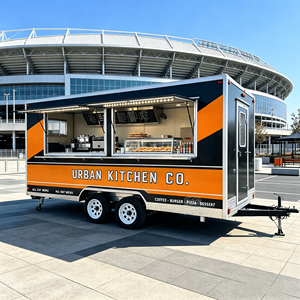 Remorque alimentaire carrée noire avec feux arrière ADR, logo personnalisé sur toute la carrosserie, four à pizza, barbecue, cuisine mobile - Product Image 1