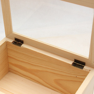Caja de Almacenamiento de Madera 20x15x9 con Tapa de Vidrio, Organizador de Joyas para Escritorio - Product Image 4