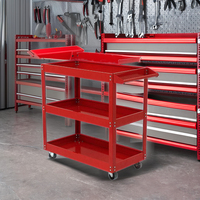 Prix bon marché Chariot à outils mobile multifonctionnel à 3 couches pour le stockage d'outils de garage et d'atelier.