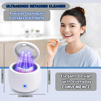 Nettoyeur à ultrasons portable électrique à haute fréquence 45 kHz pour bijoux et appareils dentaires avec 3 lumières UV
