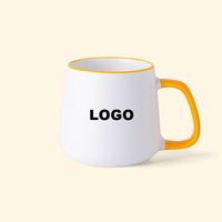 Tasses à café en céramique émaillée personnalisées de 12 oz avec couvercle et cuillère pour la maison – Vente en gros
