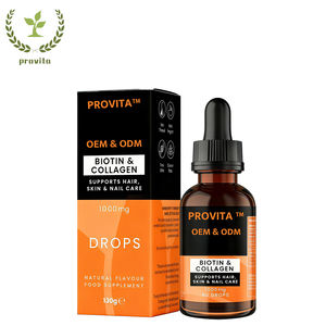 Provita Biotine Collagène Soutien Cheveux Peau Ongles 1000mg Gouttes Liquides Quotidiennes Complément Alimentaire Antioxydant Beauté Nutrition - Product Image 1