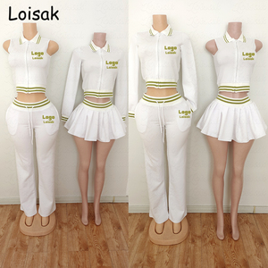 <span class=keywords><strong>Primavera</strong></span> 2026 Tuta Sportiva Personalizzata Y2K con Logo per <span class=keywords><strong>Donna</strong></span>, Replica di Marca, Top Polo a Maniche Corte con Pantaloni, Set 2 Pezzi, <span class=keywords><strong>Abbigliamento</strong></span> Loungewear Femminile - Product Image 6