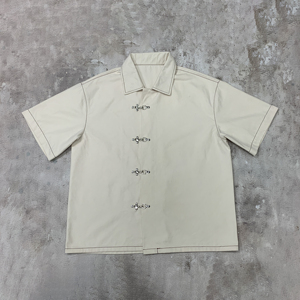 Camisa <span class=keywords><strong>de</strong></span> <span class=keywords><strong>Manga</strong></span> Corta con Cierre <span class=keywords><strong>de</strong></span> Bombero Personalizado Squirorkop, Camisa con Cuello Camisero y Botones <span class=keywords><strong>de</strong></span> Langosta, Diseño <span class=keywords><strong>de</strong></span> Moda Urbana - Product Image 3