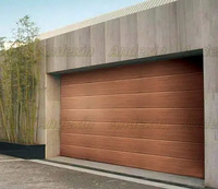 Andexin European Style Ultra-Quiet Flip Luxus Villa Garagentor Elektrischer Rollladen Holzmaserung Finish Nummern schild