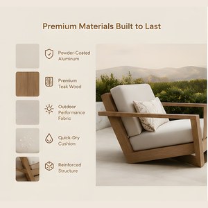 Deluxe moderno impermeable al aire libre teca <span class=keywords><strong>Muebles</strong></span> de Jardín conjunto terraza sofá para Hotel sala de estar dormitorio Parque apartamento Hall - Product Image 3
