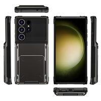 Étui portefeuille pour Samsung Galaxy S24 S25 S26 Ultra avec 5 emplacements pour cartes, coque rigide antichoc en PC, porte-cartes, étui de téléphone