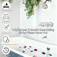 Kit de remplacement universel 3 pièces pour robinet de douche et baignoire, avec poignées chaud/froid, anti-fuite et anti-éclaboussures, pour salle de bain moderne