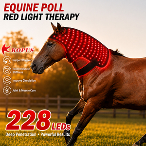 Enveloppe de cou pour cheval rechargeable à infrarouge, 228 LED, 3-en-1, dispositif de thérapie par lumière rouge pour équidés - Product Image 1